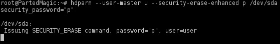 regular security erase command