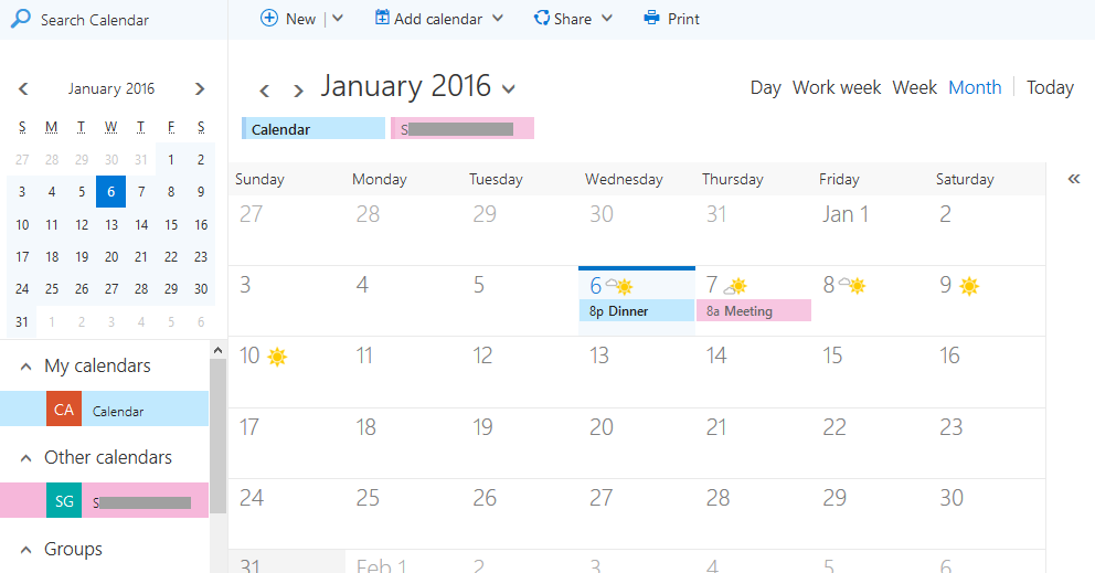outlook web app calendar in office 365.